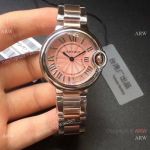 Ballon Bleu Cartier TWF Swiss Quartz 33 Pink Sunray Dial with Silver Roman